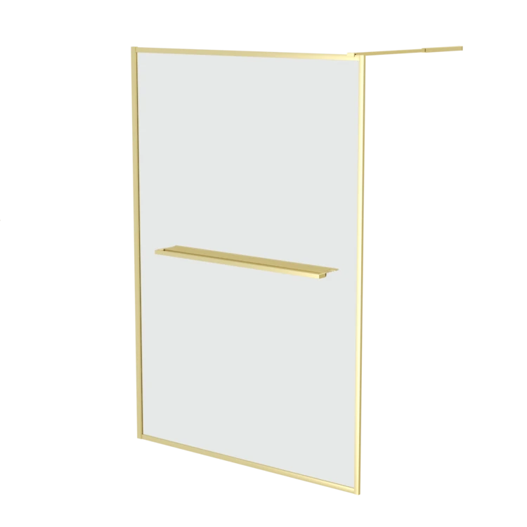 Paroi de douche à l’italienne avec étagère et porte-serviette