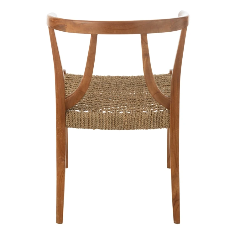 Chaise en bois de teck et rotin tressé