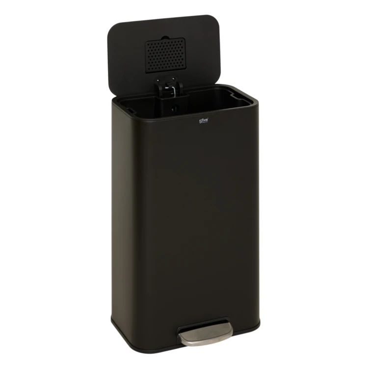 Poubelle à pédale rectangulaire en métal avec filtre anti-odeurs 30 L