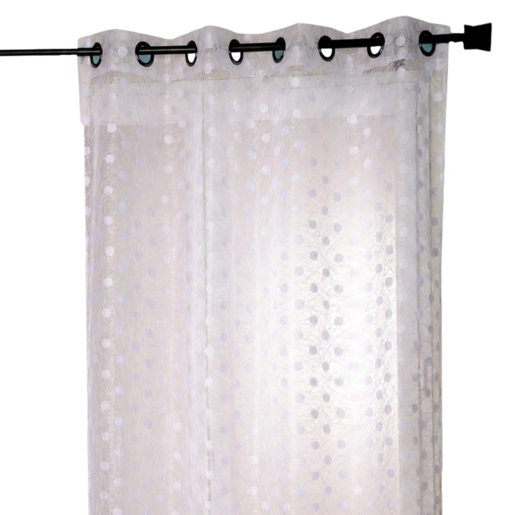 Voilage organza jacquard brodé petit pois