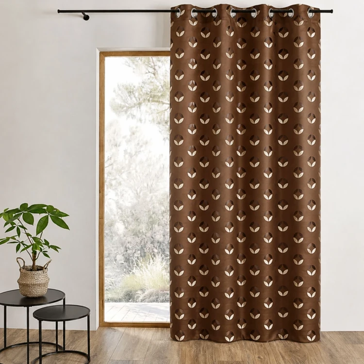 Rideau en jacquard à imprimés "rosace"