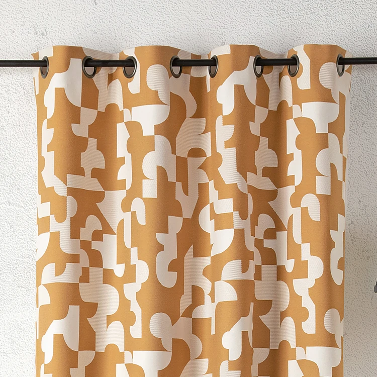 Tenda jacquard geometrica dalla texture retrò