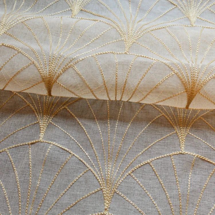 Voilage brodé style art déco