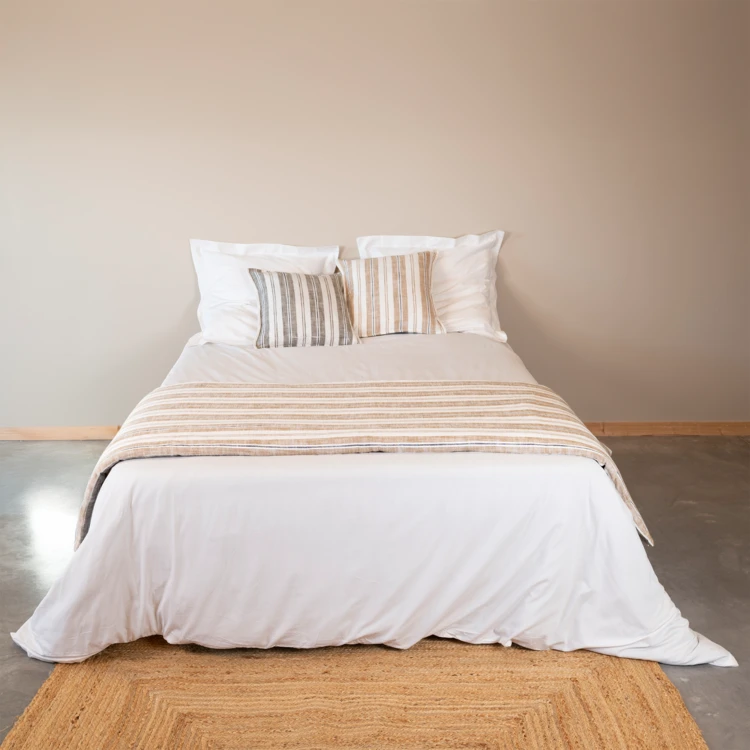 Édredon réversible en coton flammé à rayures épais