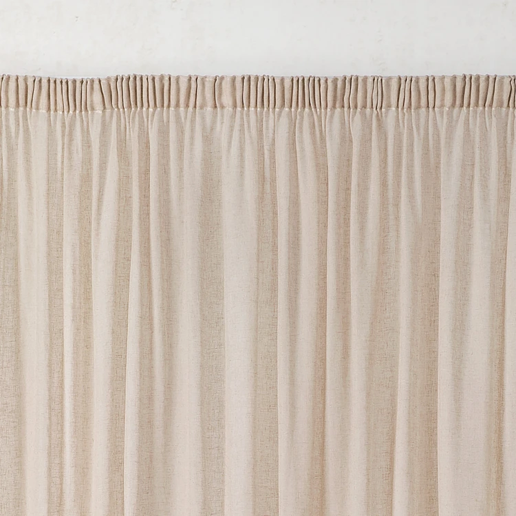 Voilage tamisant en gaze poly-lin à galon fronceur