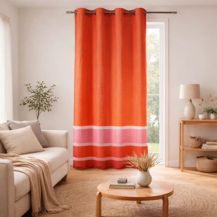 Voilage satiné rayures horizontales