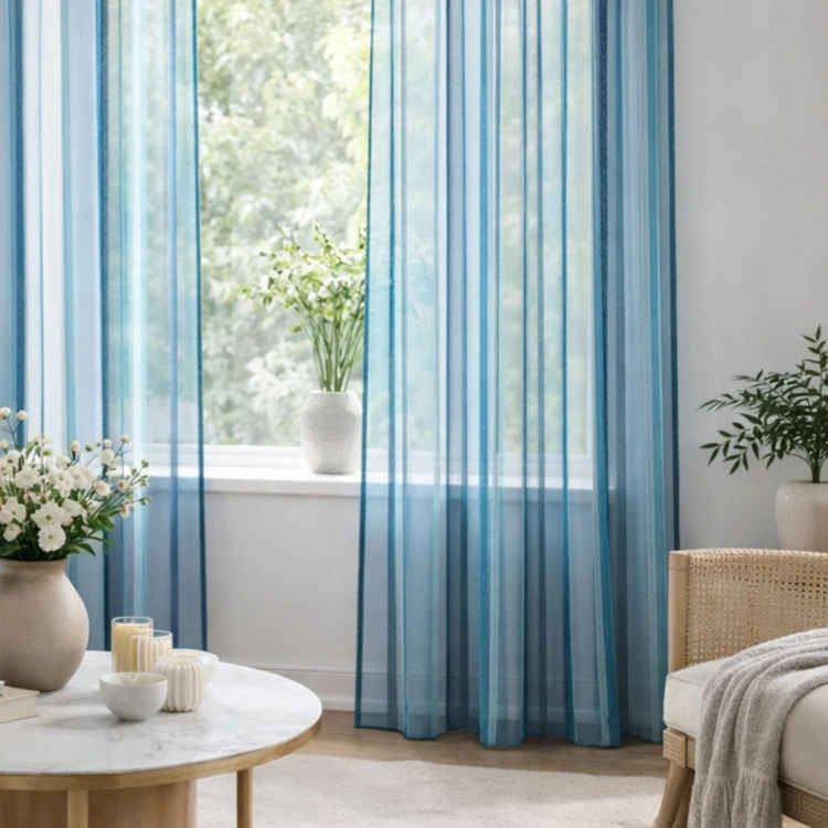 Voilage coloré rayures ton sur ton
