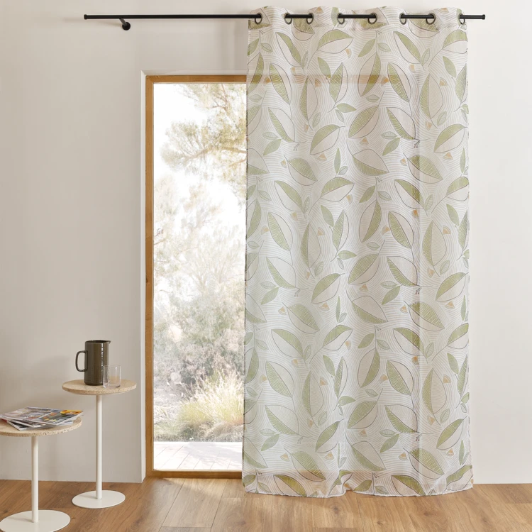 Voilage imprimé à motifs feuilles