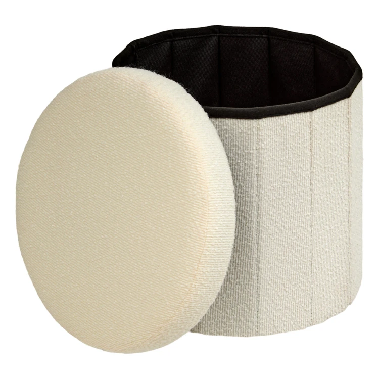Pouf coffre pliant avec rangement intégré