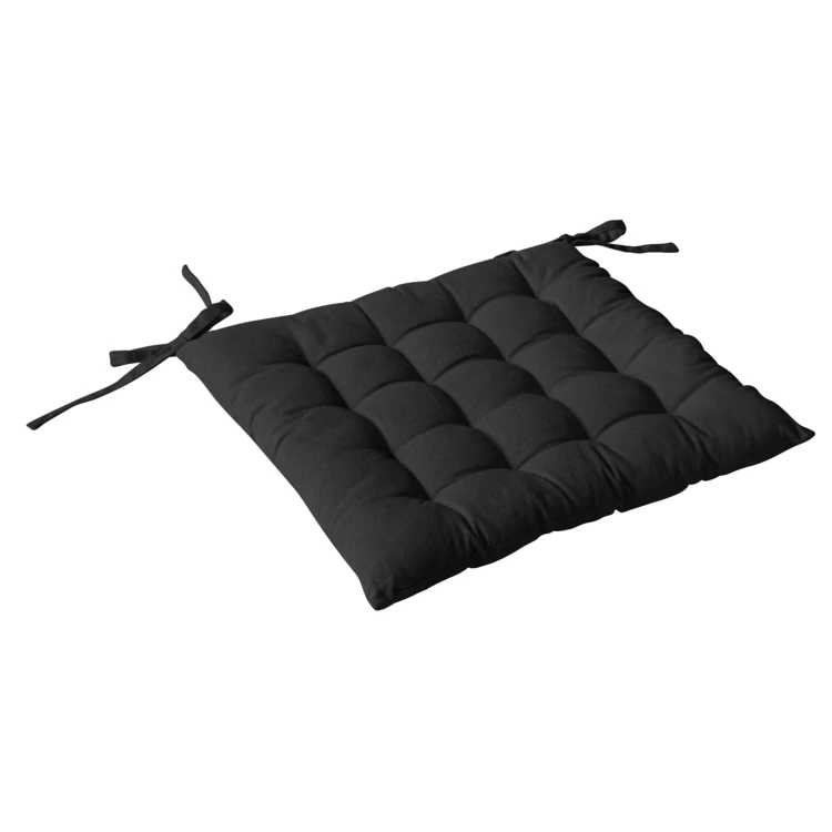 Galette de chaise piquée 16 points en coton et nouettes