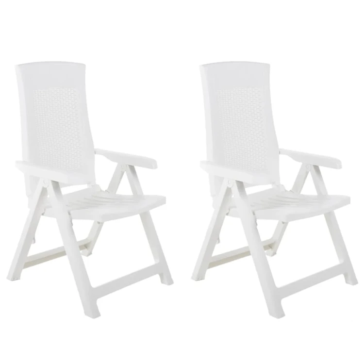 Lot de 2 chaises de jardin inclinables pliantes