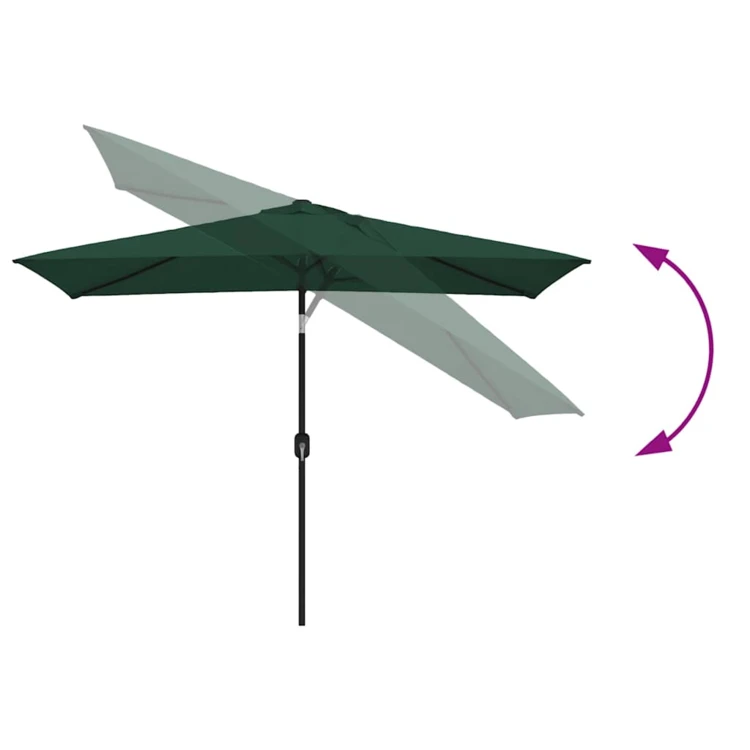 Parasol d'extérieur rectangulaire inclinable