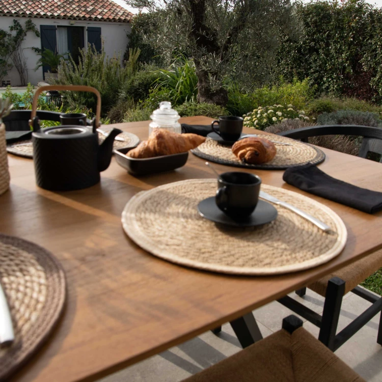 Set de table rond en jute rigide tressée