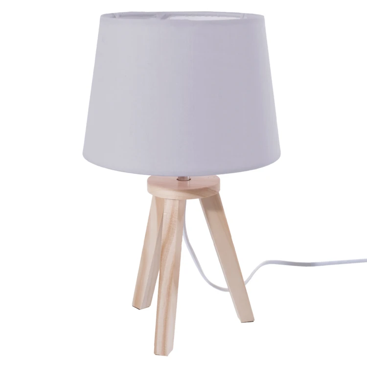 Lampe trépied bois