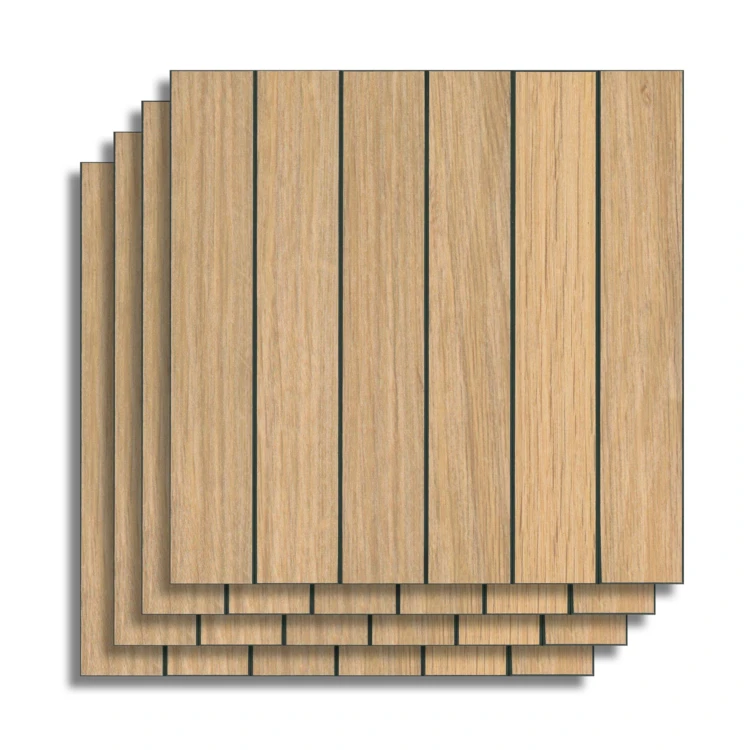 Crédence adhésive murale 3D effet bois 4 pièces