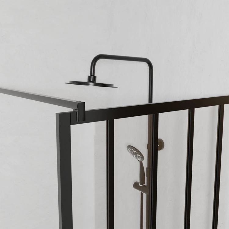 Paroi de douche verrière en verre trempé 5 mm avec structure aluminium