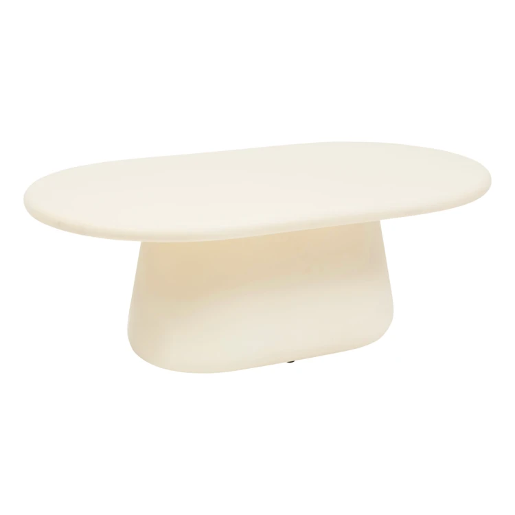 Mesa de centro redondeada de madera