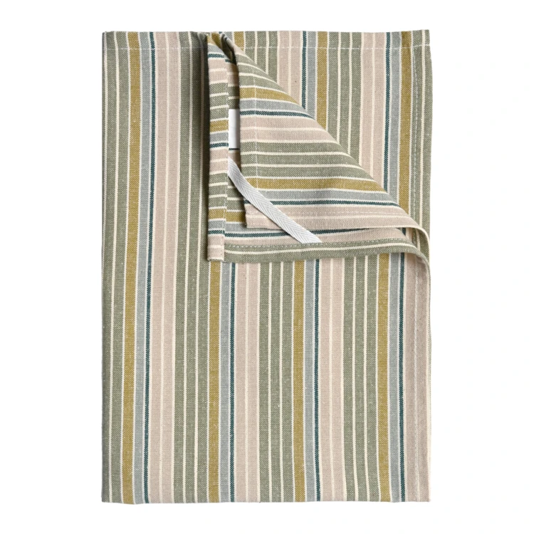 Paño de cocina de algodón con rayas tejidas