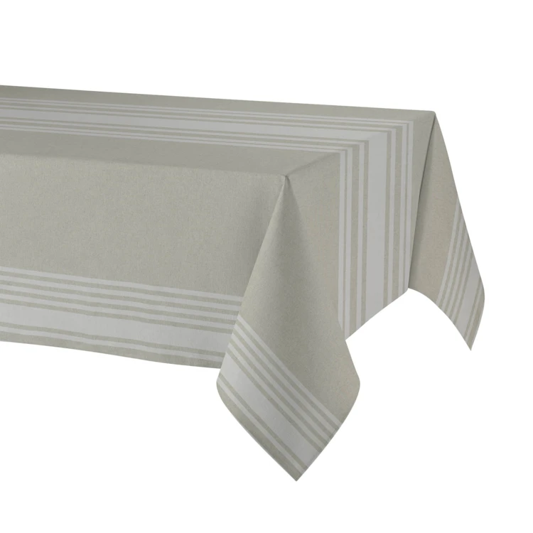 Nappe de table en polycoton enduit anti-tache à motif rayé