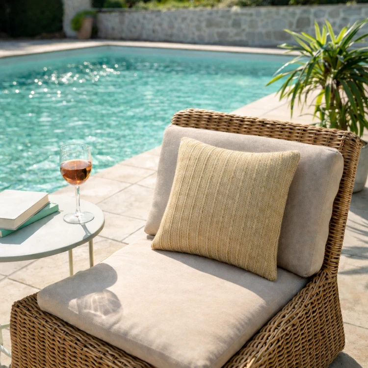 Housse de coussin imperméable pour intérieur et extérieur