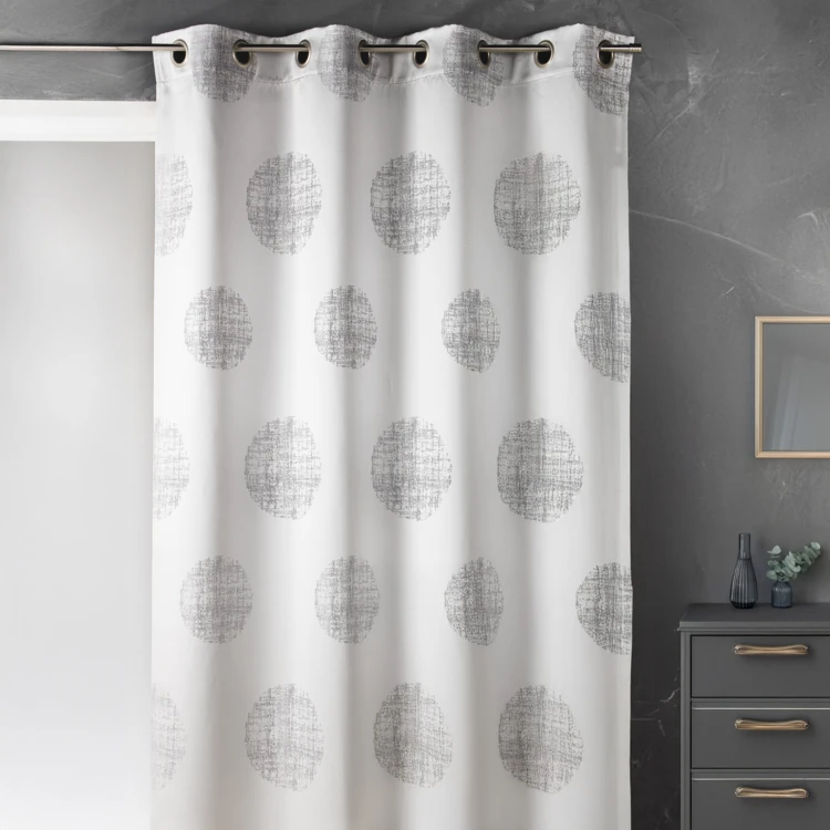 Rideau jacquard imprimé rond chiné