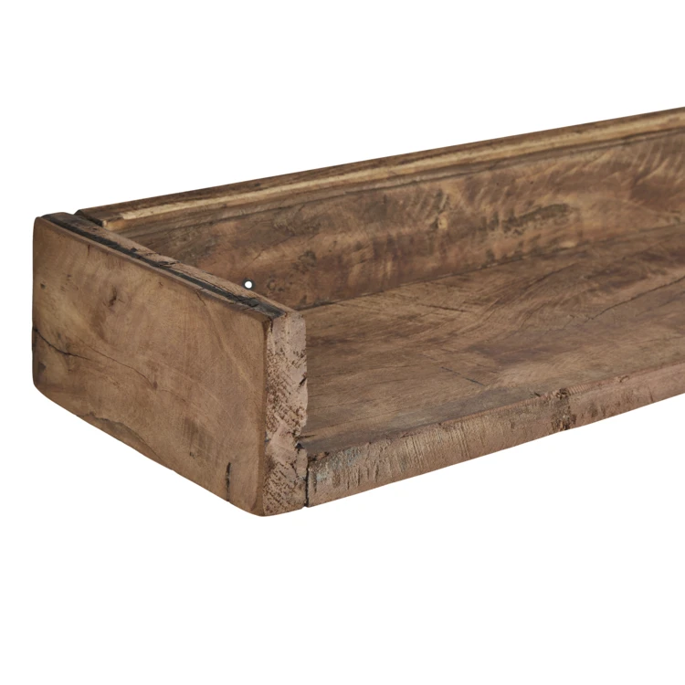 Étagère murale en bois avec rebords