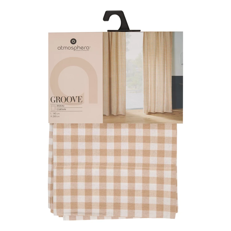 Tenda con passastanga in cotone a quadretti Vichy