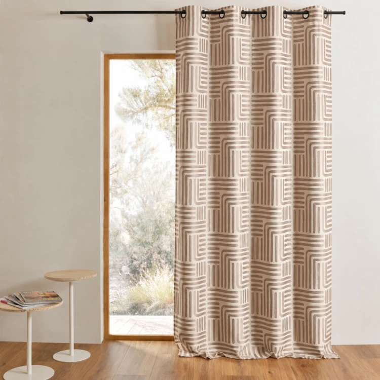 Rideau à oeillets tamisant jacquard