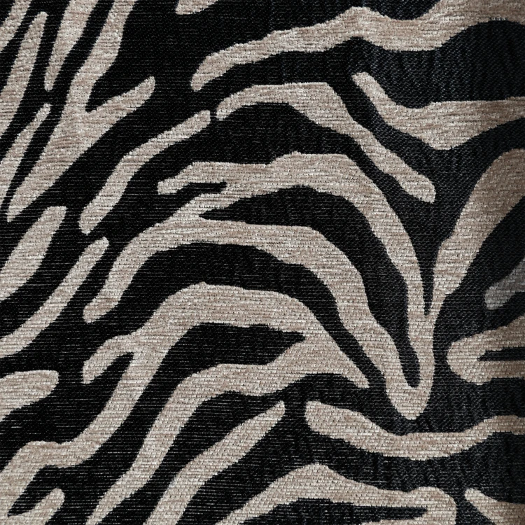 Tissu jacquard chenille motif zèbre