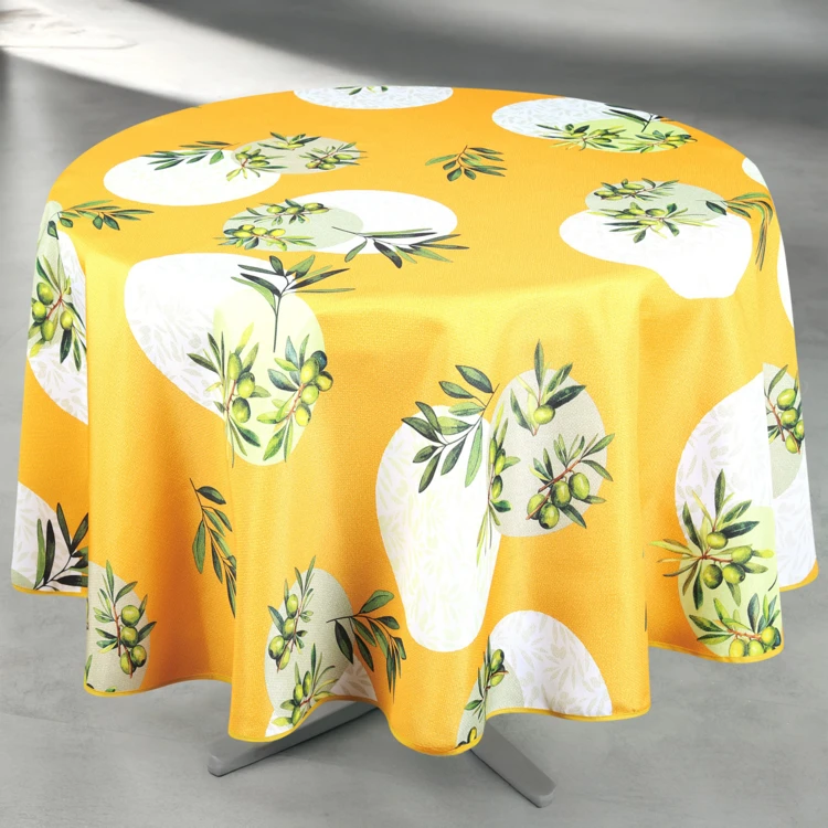 Nappe anti-tâche ronde motif olive