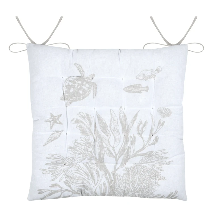 Funda para silla de polialgodón acolchado de 16 puntos con lazos