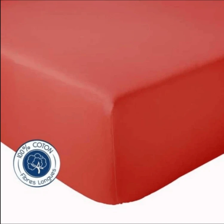 Drap Housse Uni bonnet 30 cm 100% Coton