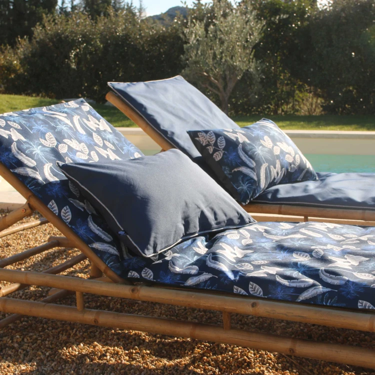 Matelas bain de soleil outdoor motif exotique