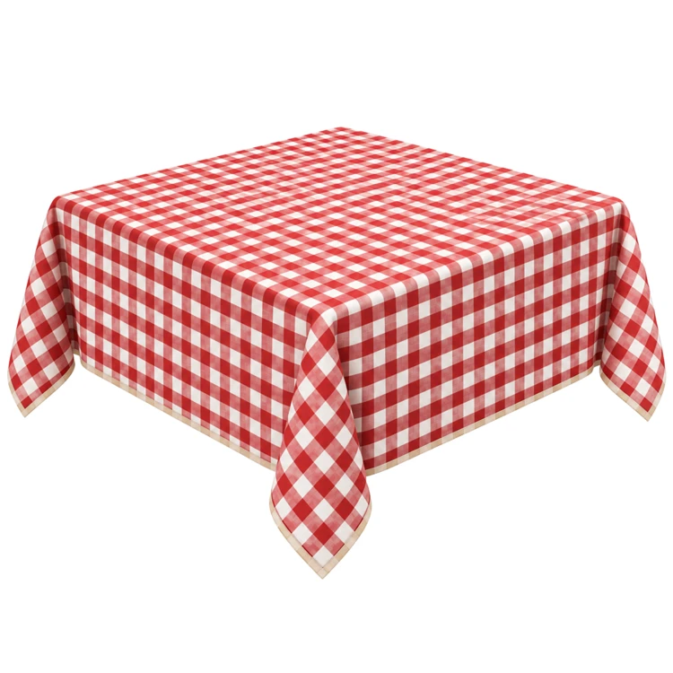 Quadratische Tischdecke aus Vichy-Baumwolle