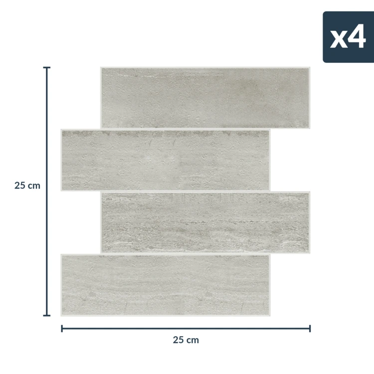Zelfklevende 3D-wandpanelen met steeneffect, 4 stuks