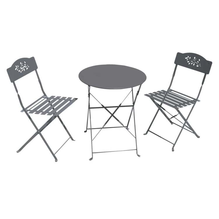 Lot de deux chaises de jardin pliante en acier