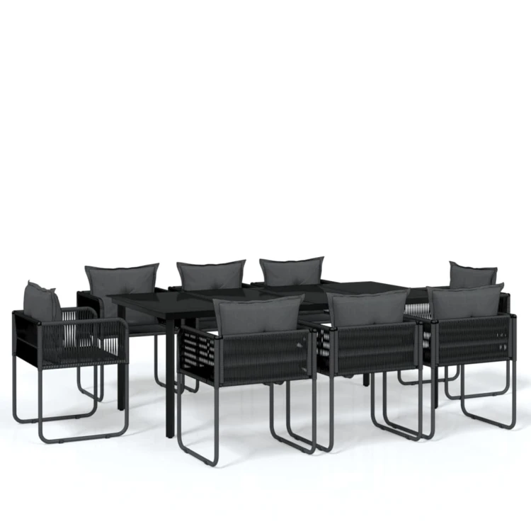 Juego de comedor de jardín de 9 piezas
