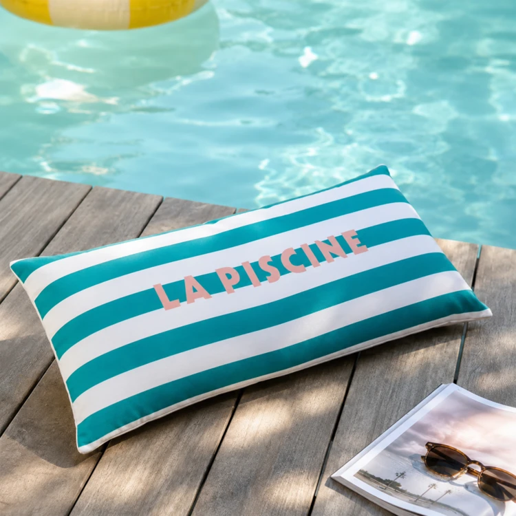Coussin extérieur déhoussable à rayures