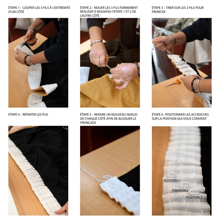 Rideau thermique phonique et semi occultant à galons fronceurs KONFOR