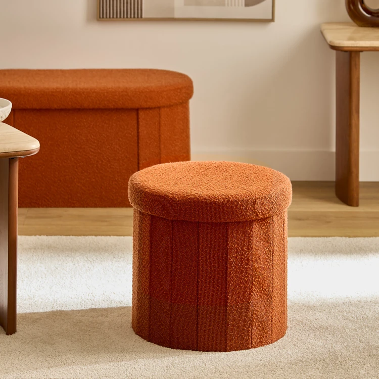 Pouf coffre pliant avec rangement intégré