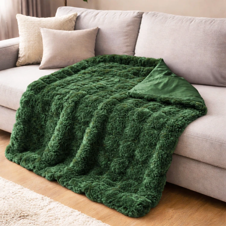 Plaid ultra doux 700 g/m² effet relief bubble