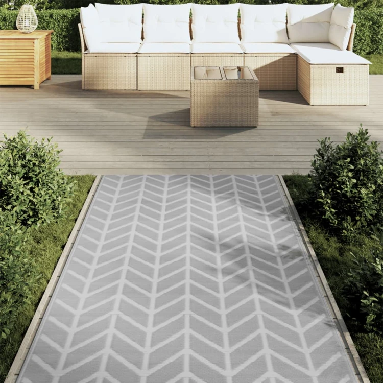 Tapis d’extérieur rectangulaire réversible motif chevrons