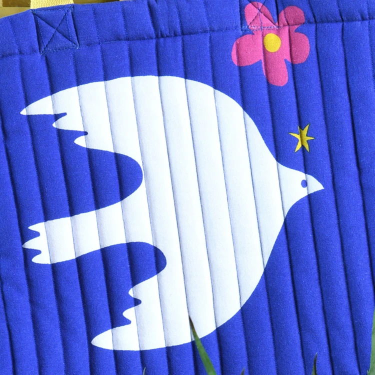 Sac cabas en textile imprimé oiseau
