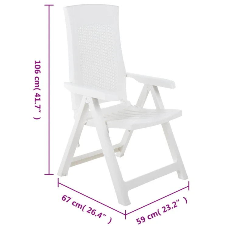 Lot de 2 chaises de jardin inclinables pliantes