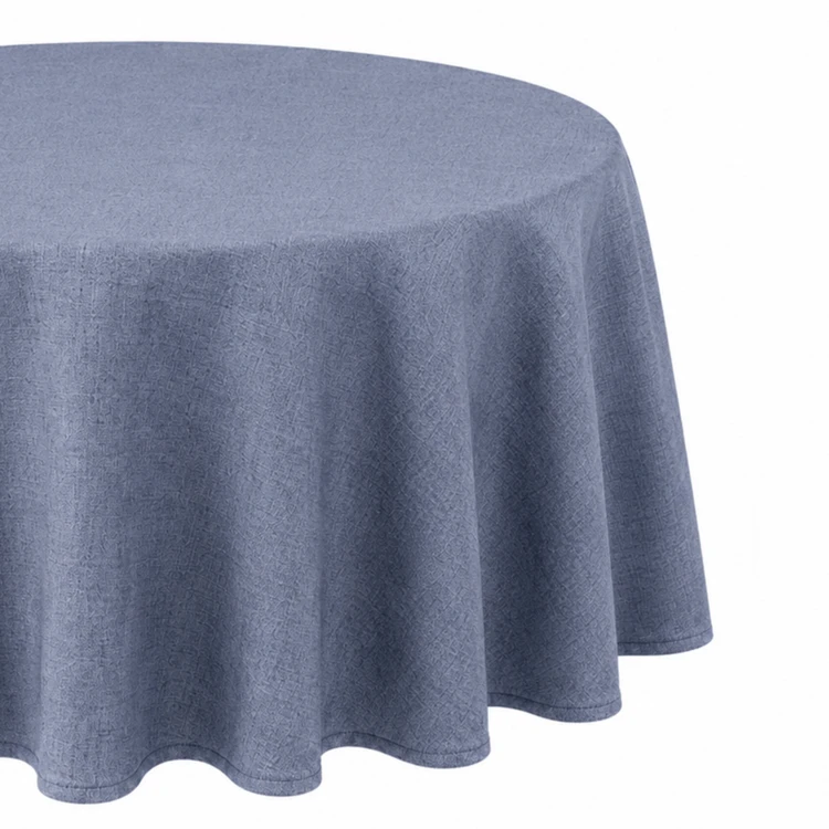 Toalha de mesa redonda em policotão com revestimento antimanchas, de cor lisa