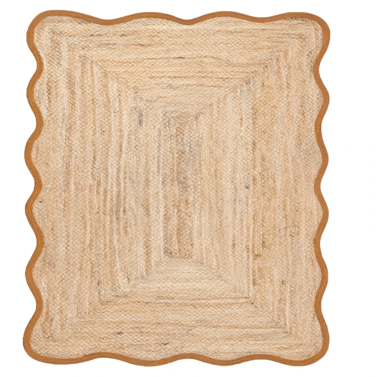 Tapis de salon tressé avec finition ondulée
