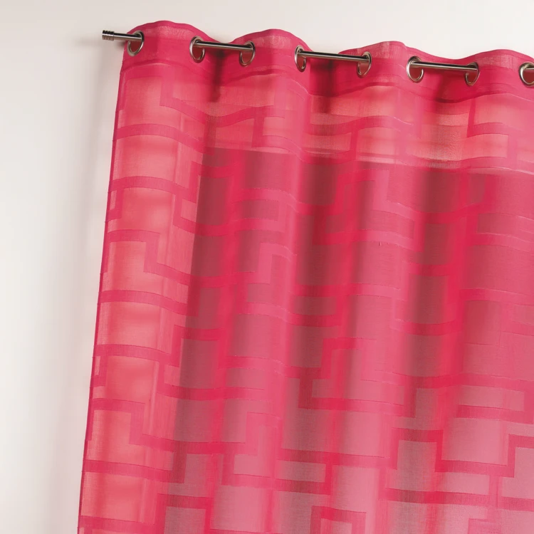 Vorhang aus Georgette mit geometrischen Orchideen-Drucken