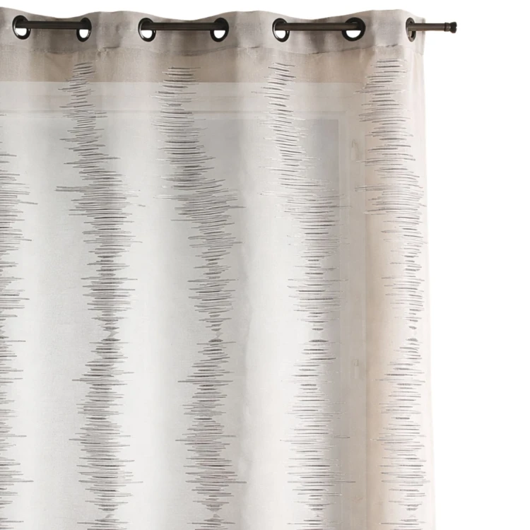 Rideau étamine brodée 'ZigZag'