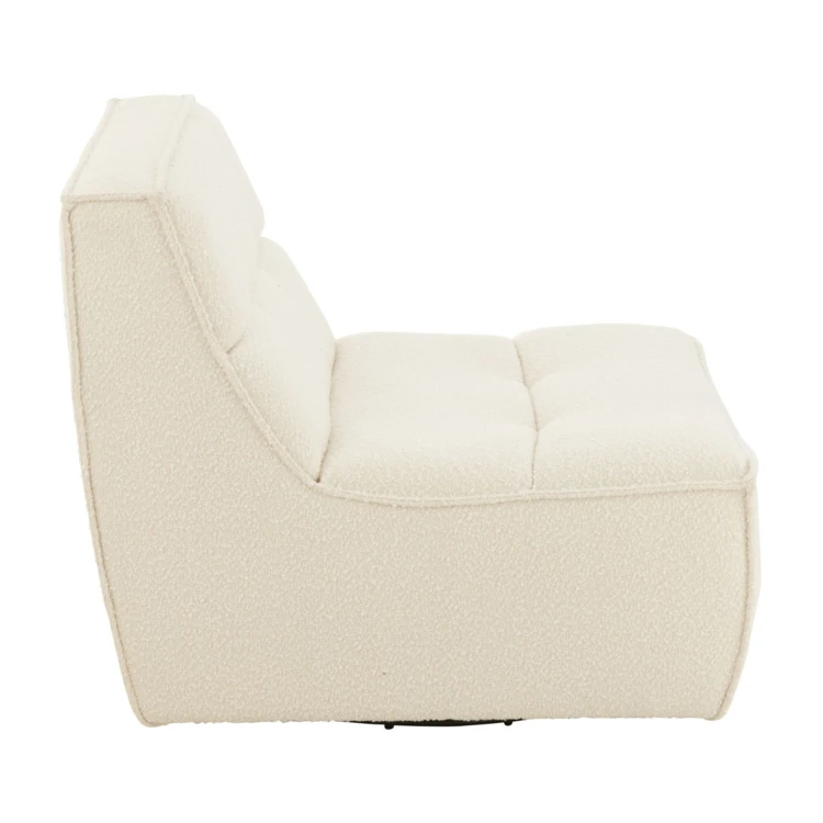 Fauteuil pivotant carré en tissu bouclette