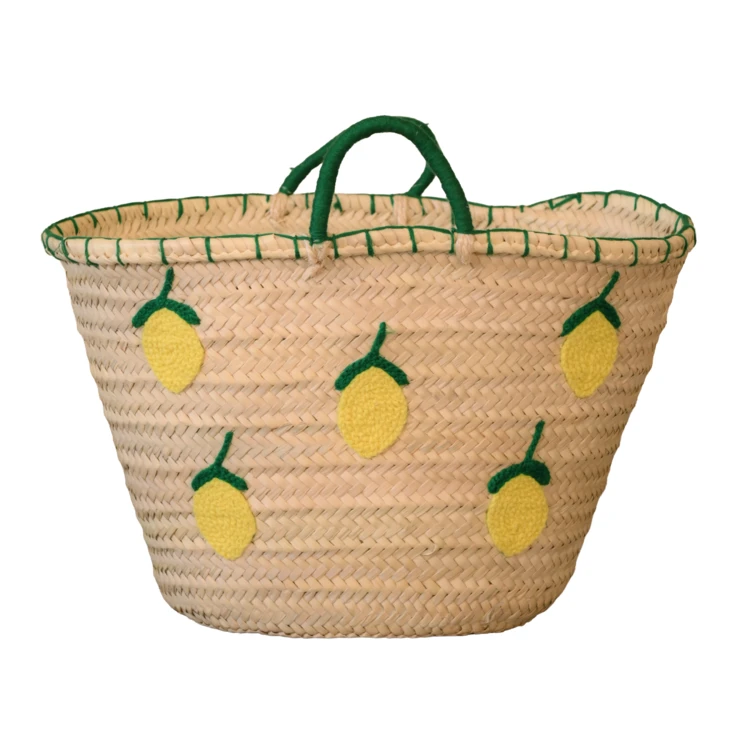 Panier Citrons brodés